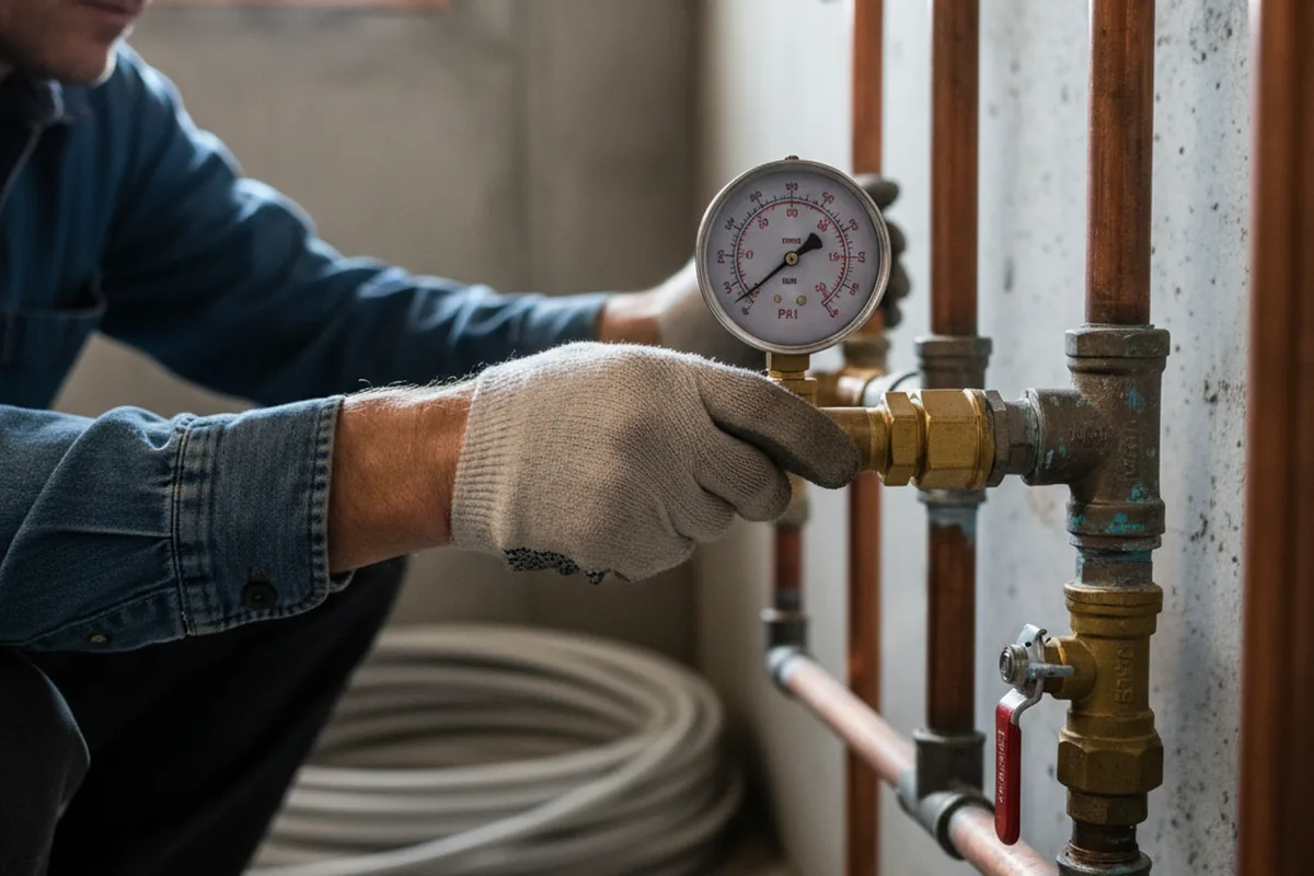 Pressure testing a repaired line during Water Line Repair in Canyon Country